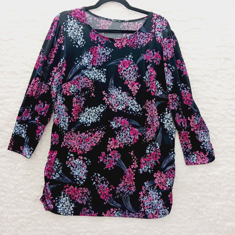 Tunic Blouse T-Shirt Floral Lagenlook Soft Girl Bloomcore Whimsycore Cozy Sz XL